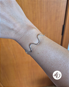 Pulseira aço inox BRACELETE SEMIABERTO 3 ONDAS