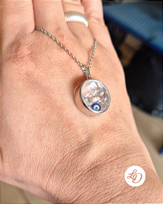 Colar aço inox PINGENTE SAL GROSSO OLHO GREGO