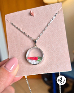 Colar aço inox PINGENTE SAL GROSSO PIMENTA