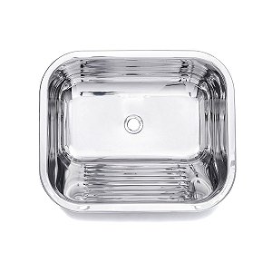 Tanque 40x40x20cm Inox Alto Brilho 19 litros C/V 3 1/2