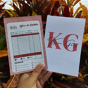 Bloco de Pedidos Personalizado Tamanho A6 Com 50 Folhas