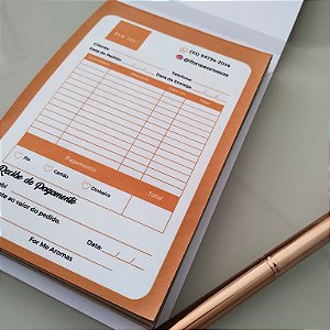 Bloco de Pedidos Autocopiativo Personalizado Tamanho A6 Com 100 Folhas