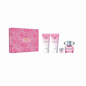 Kit Versace Bright Crystal - Perfume Edt 100ml + Shower gel 100ml + Body gel 100ml + Bolsa