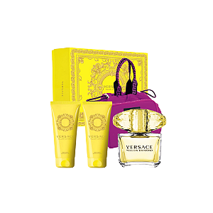 Kit Versace Yellow Diamond com bolsa 4 peças