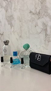 Kit promocional Mãe fitnes - Necessaire decante + 3 decantes 5ml