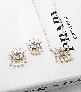 Conjunto Olho Grego Pérolas