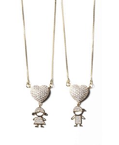 Colar Coração Cravejado