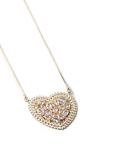 Colar Coração em Pedras Cristais