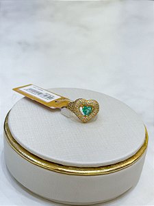 Anel coração zircônias