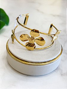 Bracelete Dourado Flor