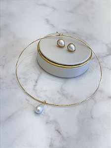 Conjunto Aro Pérolas Shell