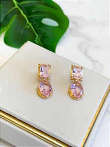Brinco Rosa Cristal