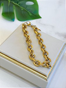 Pulseira dourada elos
