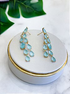 Brinco navetes pedra leitosa desmontável