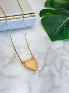 Colar Pedra Fusion Yellow Coração