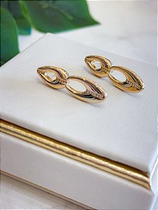 Brinco Dourado com Zircônias