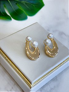 Brinco Orgânico Pérolas Dupla