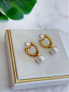 Brinco Orgânico Pérolas Dupla