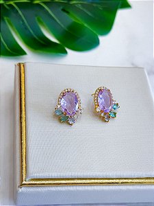 Brinco Oval Amestista