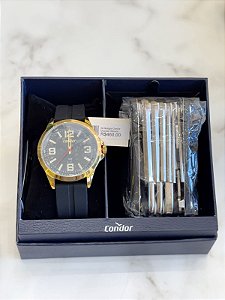 Kit Relógio Condor Pulseira de Silicone