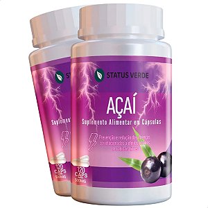 2 Potes Açaí Kit 240 Cáps - Status Verde