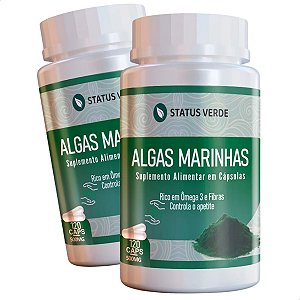 2 Potes Algas Marinhas Kit 240 Cáps - Status Verde