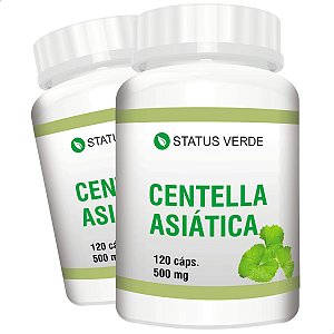 2 Potes Centella Asiatica Kit 240 Cáps - Status Verde