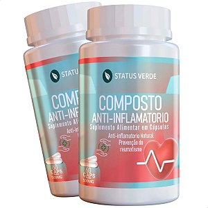 2 Potes Composto Anti-Inflamatório Kit 120 Cáps - Status Verde