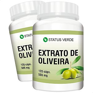 2 Potes Extrato De Oliveira Kit 240 Cáps - Status Verde