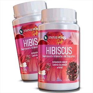 2 Potes Hibiscus Kit 240 Cáps - Status Verde