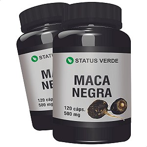 2 Potes Maca Peruana Negra Kit 240 Cáps - Status Verde