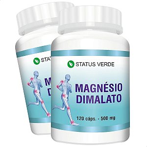 2 Potes Magnésio Dimalato Kit 240 Cáps - Status Verde