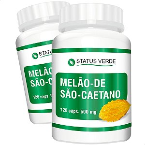 2 Potes Melão De Sao Caetano kit 240 Cáps - Status Verde
