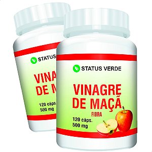 2 Potes Vinagre De Maçã Kit 240 Cáps - Status Verde