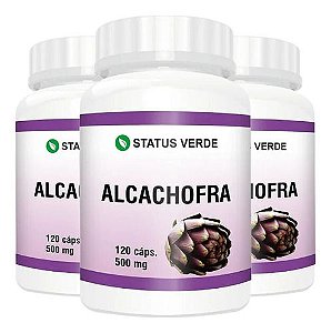 3 Potes Alcachofra Kit 360 Cáps - Status Verde