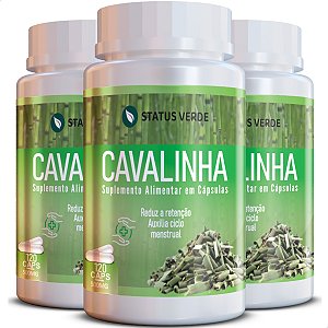 3 Potes Cavalinha Kit 360 Cáps - Status Verde
