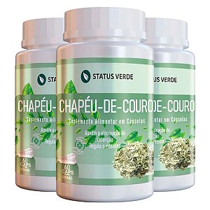 3 Potes Chapéu-de-Couro Kit 180 Cáps - Status Verde