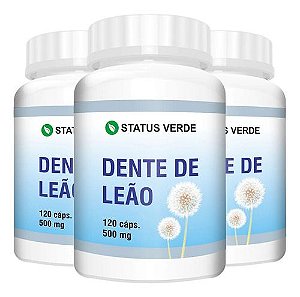 3 Potes Dente De Leão Kit 360 Cáps - Status Verde
