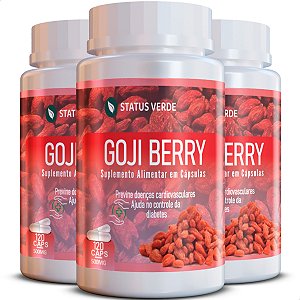 3 Potes Goji Berry Kit 360 Cáps - Status Verde