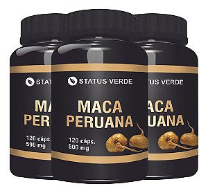 3 Potes Maca Peruana Kit 360 Cáps - Status Verde
