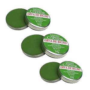 3 Potes Pomada Erva De Bicho - Pomada Curador Curedermy