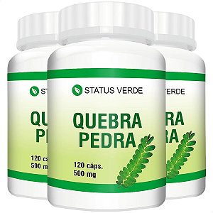 3 Potes Quebra Pedra Kit 360 Cáps - Status Verde