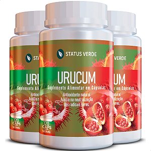 3 Potes Urucum Kit 360 Cáps - Status Verde