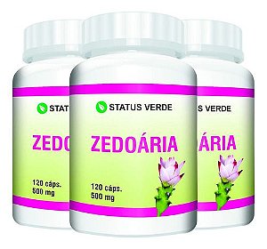 3 Potes Zedoária Kit 360 Cáps - Status Verde