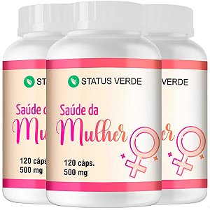 3 Potes Saúde da Mulher Kit 360 Cáps - Status Verde