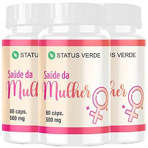 3 Potes Saúde da Mulher Kit 180 Cáps - Status Verde
