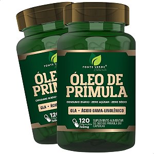 2 Potes Óleo de Primula Kit 240 Cáps - Fonte Verde