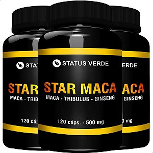 3 Potes Star Maca Kit 360 Cáps - Status Verde