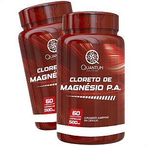 2 Potes Cloreto de Magnésio P.A. Kit 120 Cáps - Quantum