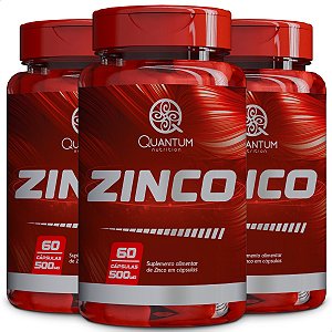 3 Potes Zinco Kit 180 Cáps - Quantum